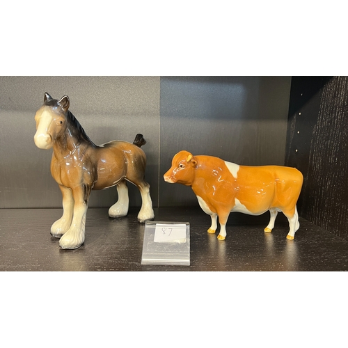 87 - Ceramic Bull and Horse