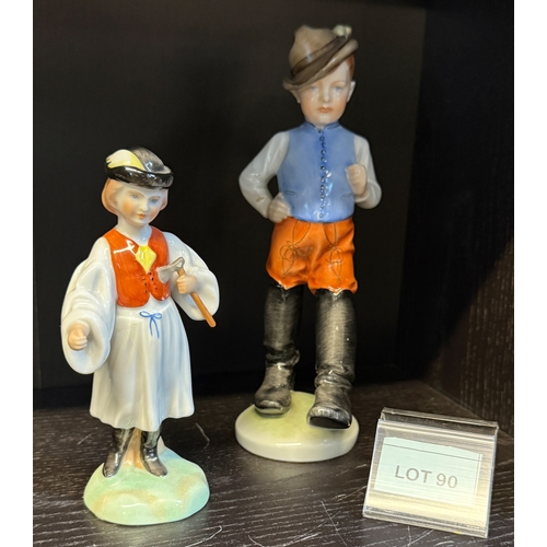 90 - 2 Herend porcelain figures