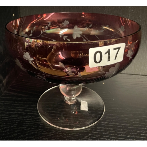 17 - Etched cranberry glass bars