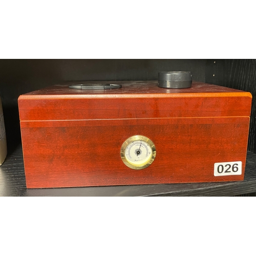 26 - Cigar case, cutter and tray