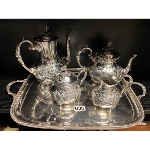 36 - Fine quality silver plated set and tray