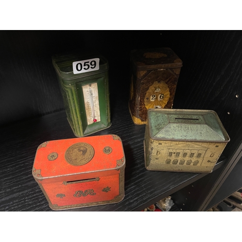 59 - Four early tins