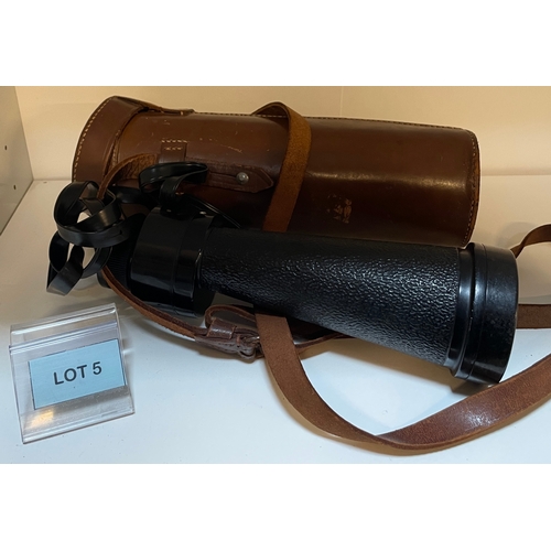 5 - Monocular in original leather case