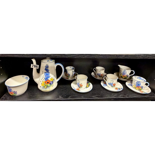 786 - Hand painted Shelley coffee set