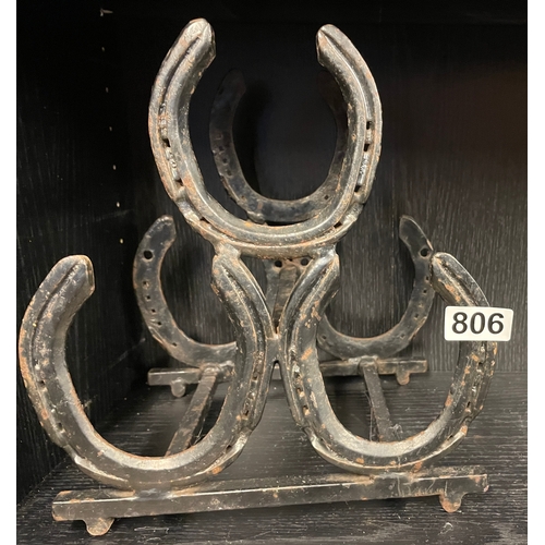 806 - Bottle holder made of horseshoes