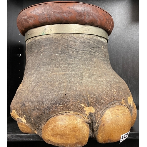 812 - Real Taxidermy elephant foot stool/storage 