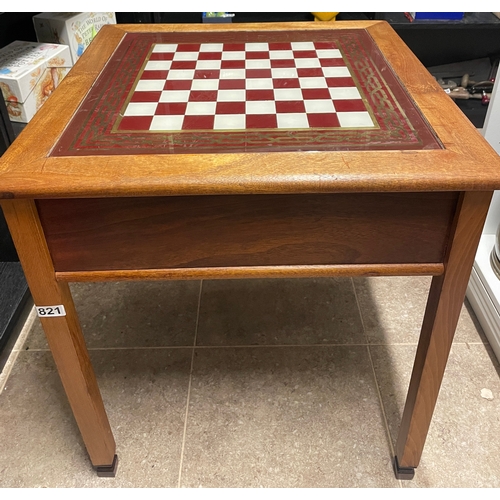 821 - Games table with glass top