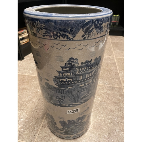 828 - Large ceramic oriental stick/umbrella stand