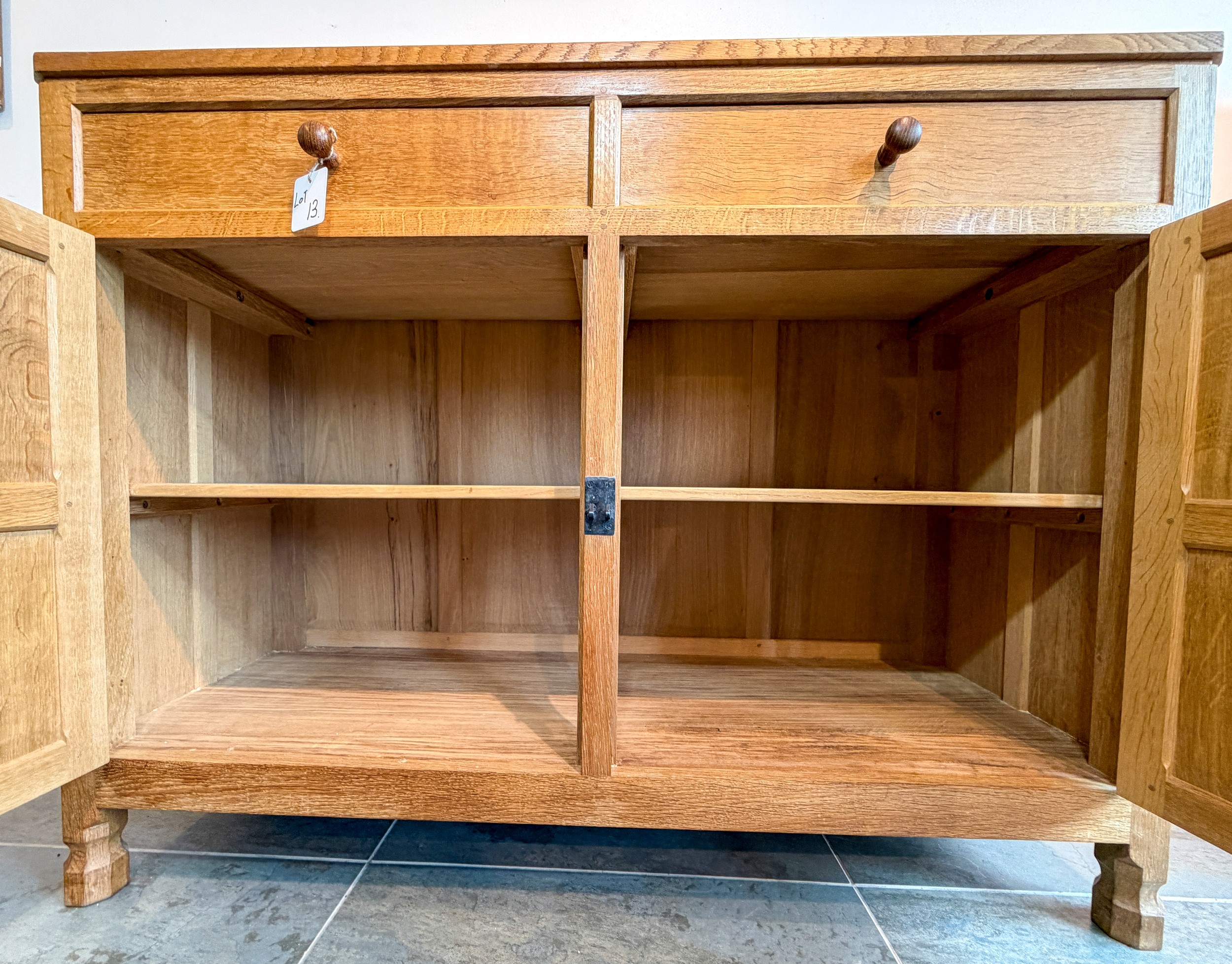 Mouseman Oak Tall Sideboard 4' W. This is the base unit of the smaller ...