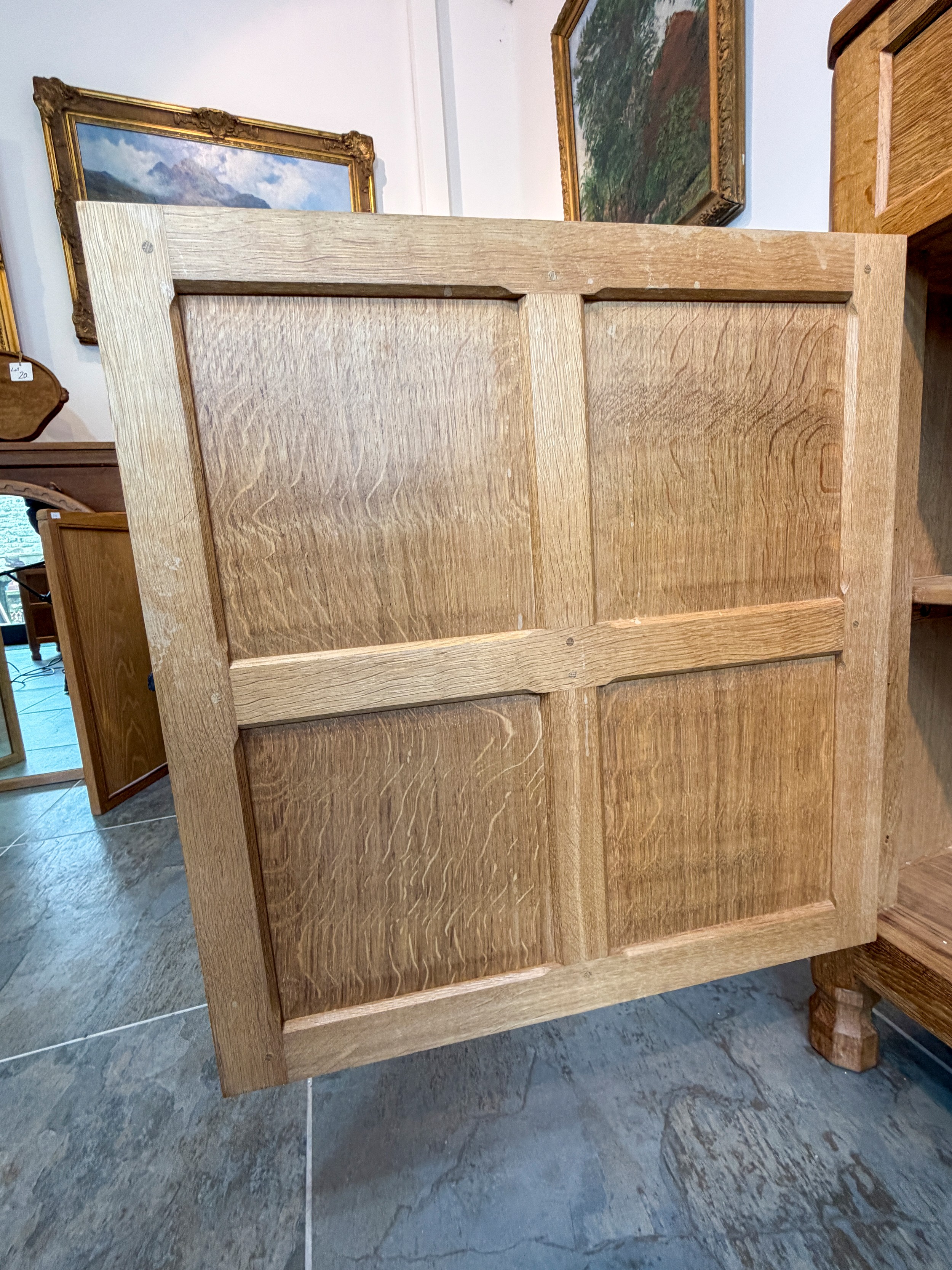 Mouseman Oak Tall Sideboard 4' W. This is the base unit of the smaller ...