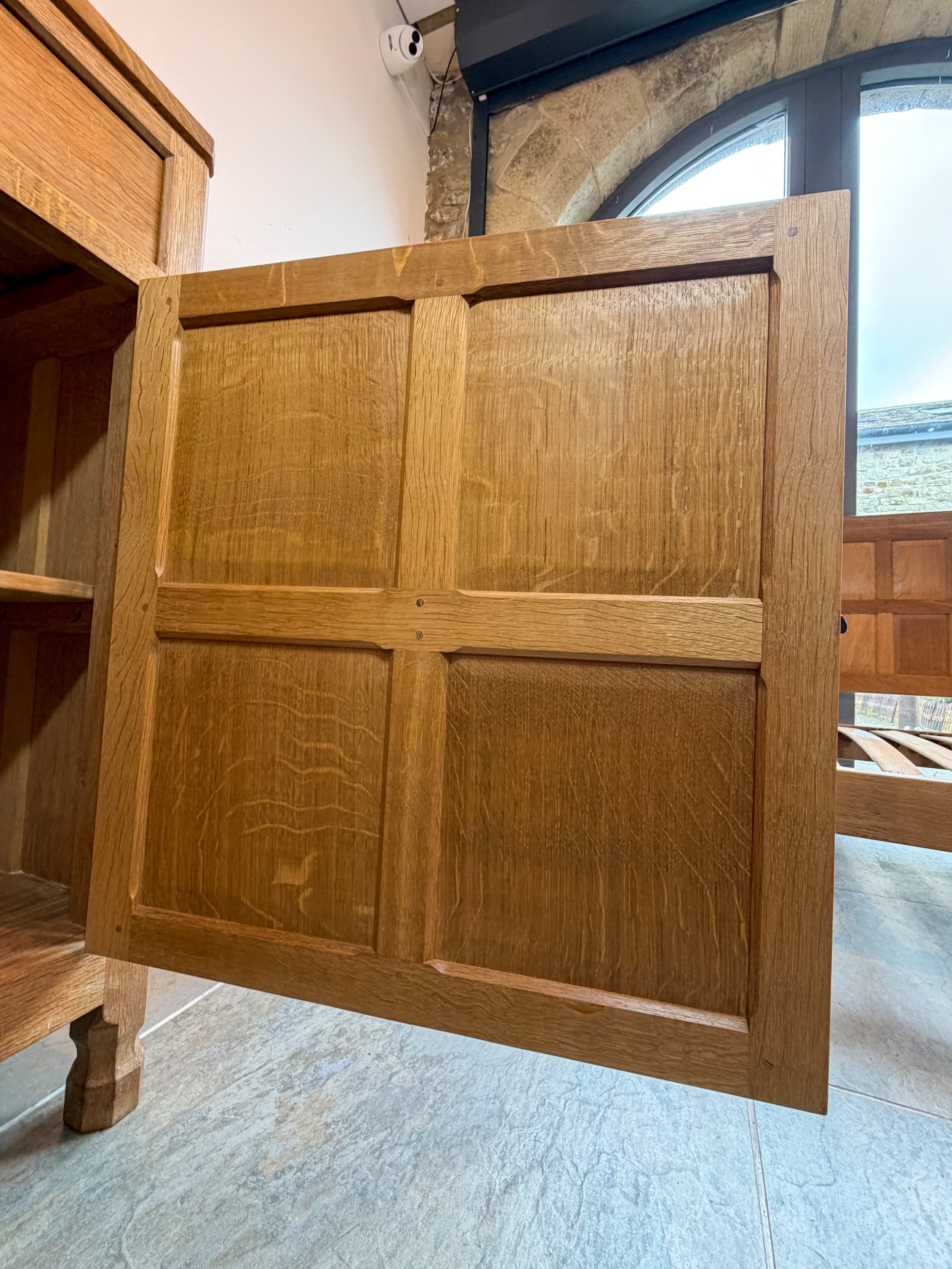 Mouseman Oak Tall Sideboard 4' W. This is the base unit of the smaller ...