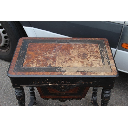 19 - ANTIQUE WORK BOX A/F