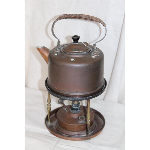 291 - COPPER AND BRASS SPIRIT KETTLE