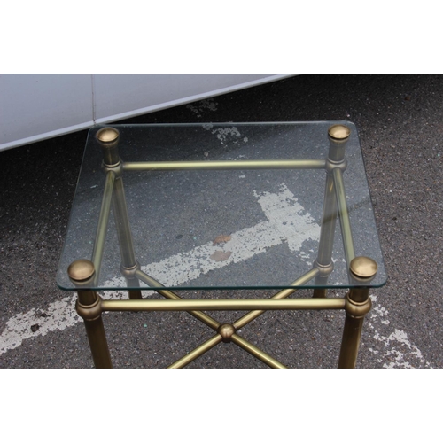 6 - BRASS AND GLASS SIDE TABLE