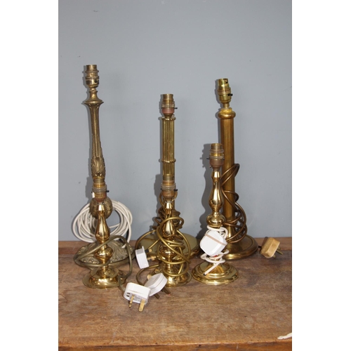 104 - 6 X MIXED BRASS LAMPS