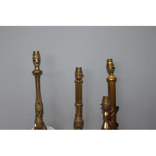 104 - 6 X MIXED BRASS LAMPS