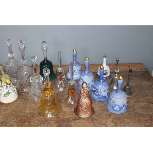 114 - COLLECTION OF CHINA AND GLASS BELLS