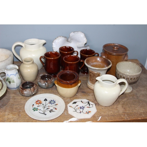 161 - BOX OF MIXED CHINA AND STONEWEAR