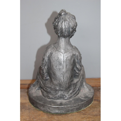 188 - SIGNED SEATED FIGURE
34CM