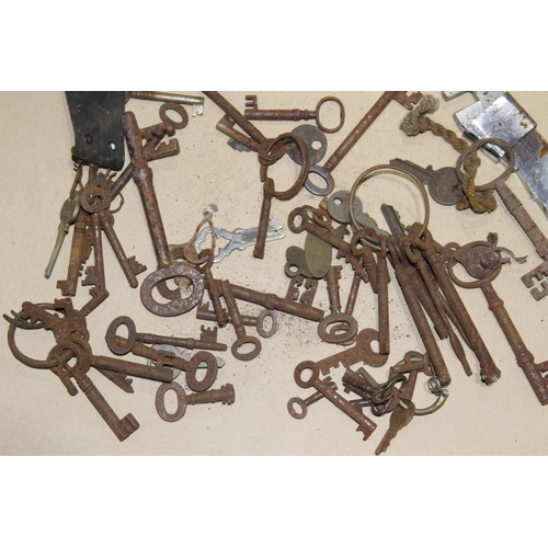 227 - BOX OF OLD KEYS