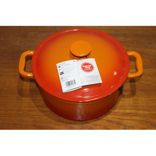 231 - SAINSBURYS CAST IRON CASSEROLE DISH
25CM