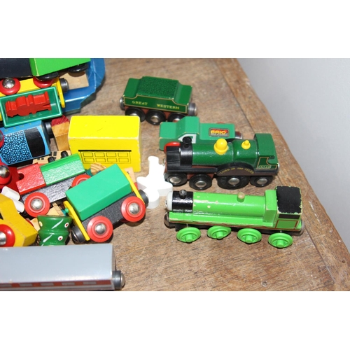 333 - LARGE BOX OF MIXED WOODEN TRAIN SETS