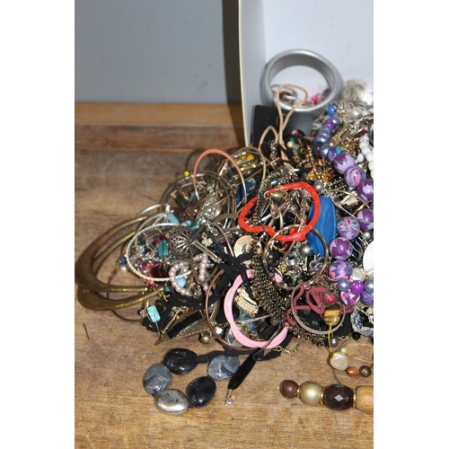 361 - BOX OF COSTUME JEWELLERY