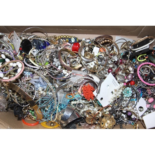 362 - BOX OF COSTUME JEWELLERY