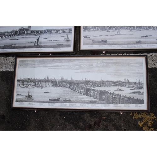 40 - 5 X VINTAGE PRINTS OF LONDON AND THE THAMES
35CM X 87CM