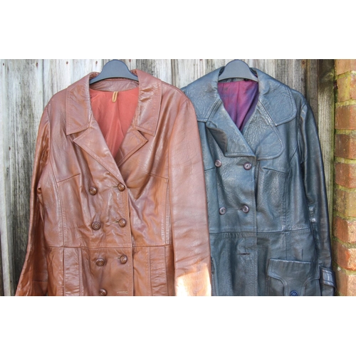 432 - 2 X RETRO LEATHER JACKETS