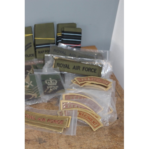 593 - LARGE BOX OF RAF INSIGNIA AND EPAULETTES