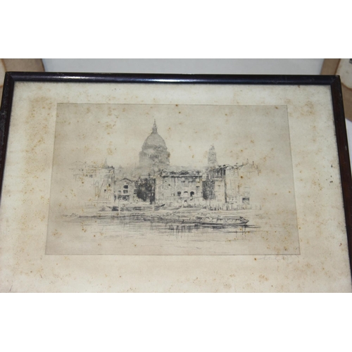 62 - 5 X VINTAGE PRINTS AND DRAWINGS
LARGEST 45CM X 35CM