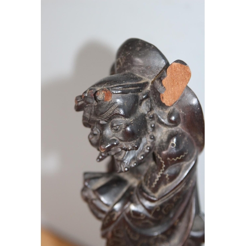 641 - ORIENTAL CARVED FIGURE A/F 
28CM