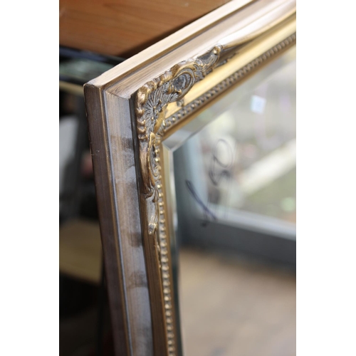 72 - GILT FRAMED OVER MANTLE MIRROR
106CM X 76CM