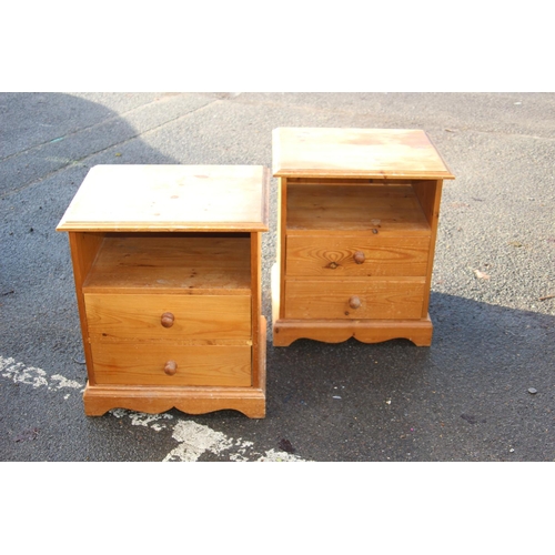 1 - PAIR OF PINE BEDSIDE TABLES 
54CM X 44CM X 63CM