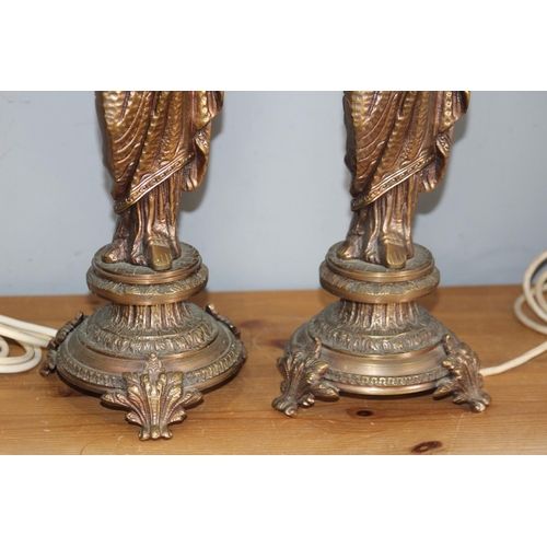 105 - VINTAGE PAIR OF CLASSICAL FIGURED LAMPS 
52CM