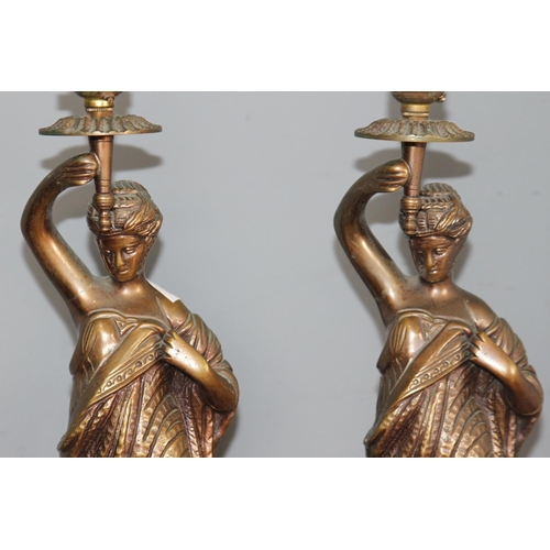 105 - VINTAGE PAIR OF CLASSICAL FIGURED LAMPS 
52CM