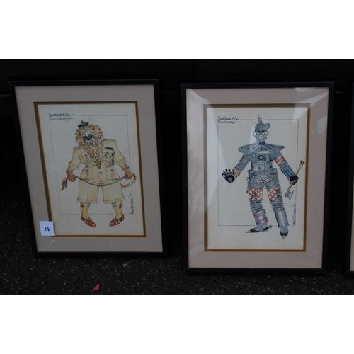 160 - 4 X WIZARD OF OZ PRINTS DATED 1957
42 X 32CM