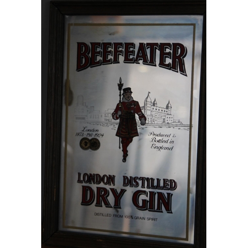 207 - BEEFEATER GIN AND LOUISIANA ADVERTISING MIRROR
34 X 24CM