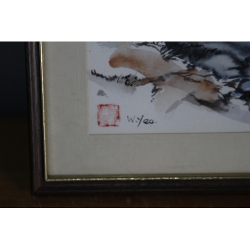 211 - ORIENTAL WATERCOLOUR BY W.YEO
27 X 12CM