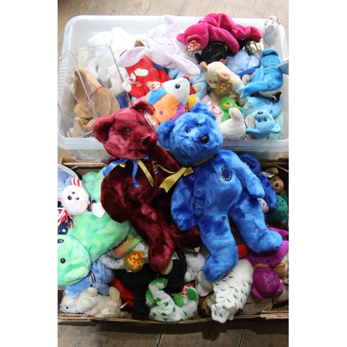 254 - LARGE QUANTITY OF TY BEANIE  BABY BEARS