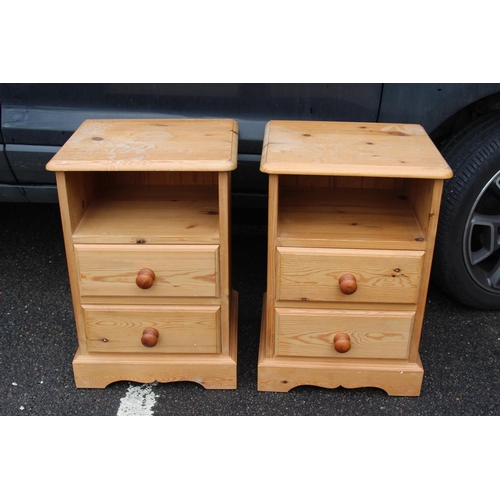 26 - PAIR OF PINE BEDSIDE TABLES 
42 X 36 X 61 CM