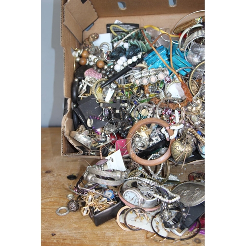 364 - BOX OF COSTUME JEWELLERY