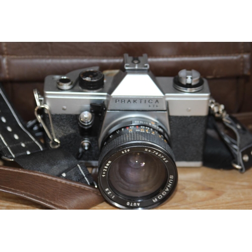 488 - PRAKTICA CAMERA AND CASE WITH SUNAGOR LENS