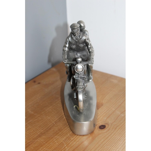 562 - VINTAGE METAL MOTORBIKE AND PASSENGER FIGURE
16CM