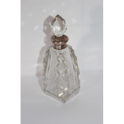 660 - SILVER COLLARED SCENT BOTTLE - LONDON