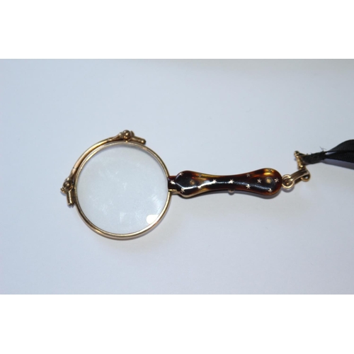 671 - GOLD PLATED PINCE NEZ FOLDING GLASSES