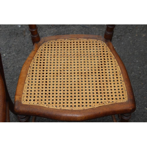 73 - PAIR OF ANTIQUE CANE SEATED CHAIRS