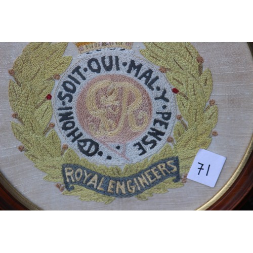 189 - ROYAL ENGINEERS INSIGNIA NEEDLEPOINT 
35 X 35CM