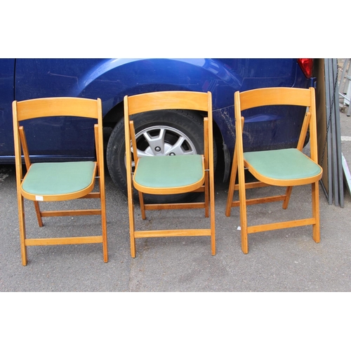 1 - 3 x MID CENTURY FOLDING CHAIRS